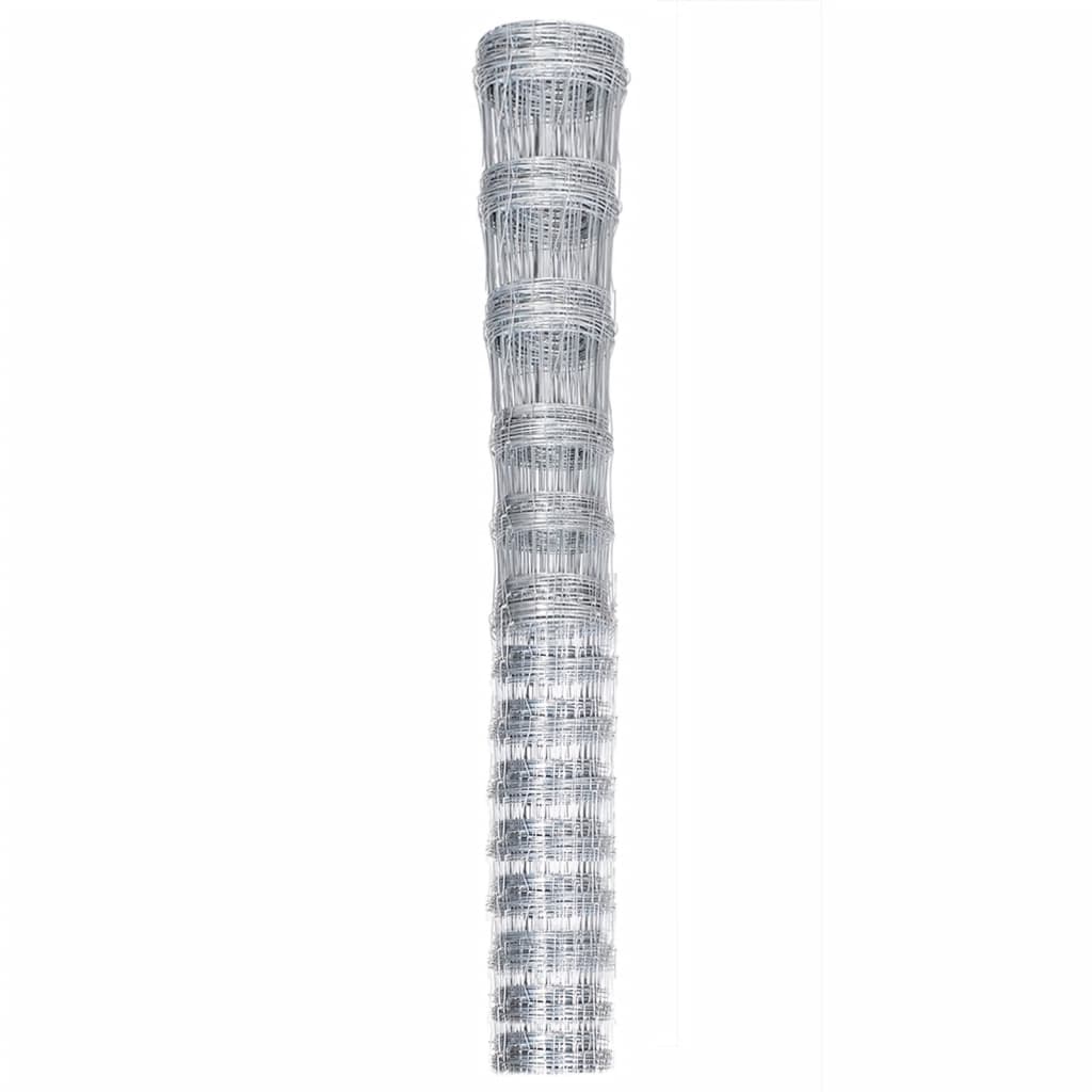 

vidaXL Hek 50x1 m gegalvaniseerd staal zilverkleurig