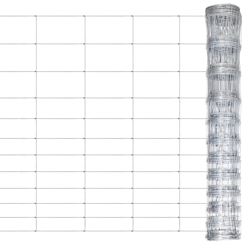 Puutarha-aita galvanoitu teräs 50 m 150 cm hopea