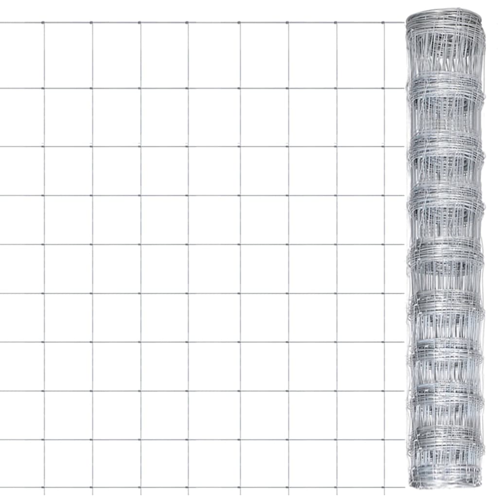 vidaXL havehegn 50x1 m galvaniseret stål sølvfarvet