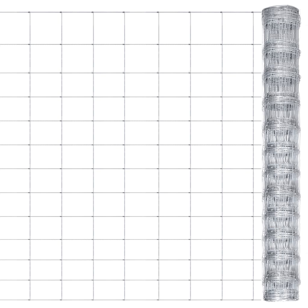 vidaXL Gartenzaun Verzinkter Stahl 50x1,25 m Silbern