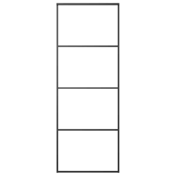 vidaXL liuguks, alumiinium ja ESG-klaas, 76 x 205 cm, must