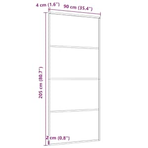 Posuvné dveře hliník a ESG sklo 90 x 205 cm černé - obrázek 5