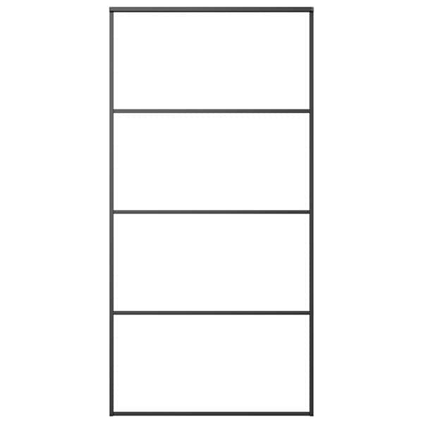 vidaXL liuguks, alumiinium ja ESG-klaas, 102,5 x 205 cm, must