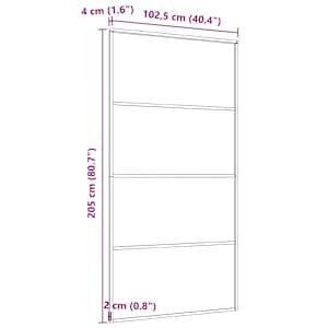 Posuvné dveře hliník a ESG sklo 102,5 x 205 cm černé - obrázek 5