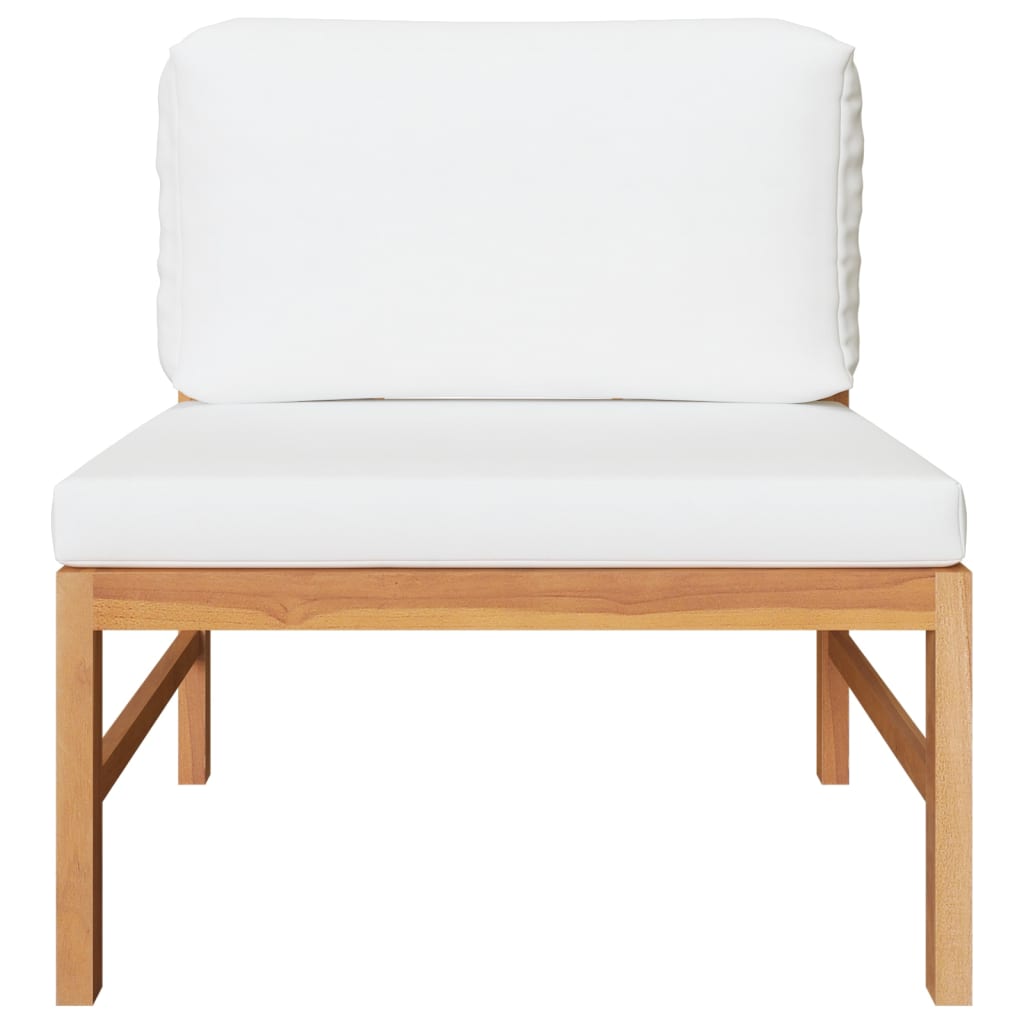 Thumbnail - vidaXL Mittelsofa mit Creme Kissen Teak Massivholz