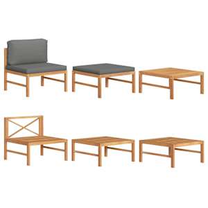 Vrtna sedežna garnitura 3-delna s temno sivimi blazinami