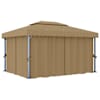 vidaXL varjualune kardinaga 4 x 3 m, pruunikashall, alumiinium
