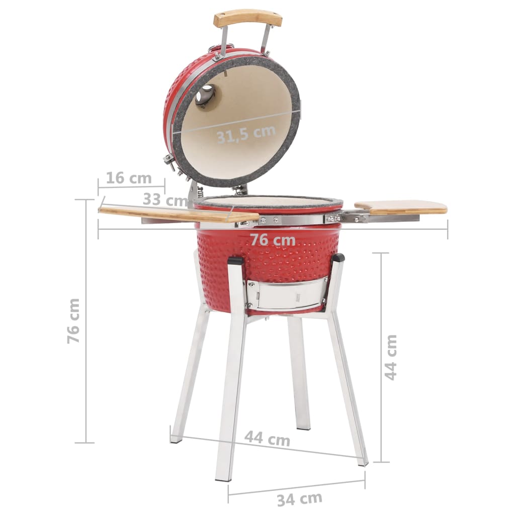 Kamado kerámia füstölővel kombinált grillező 76 cm 