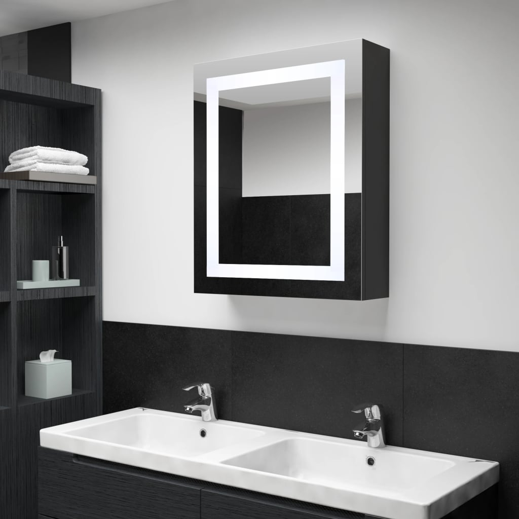 vidaXL Dulap de baie cu oglindă și LED-uri, 50x13x70 cm vidaxl.ro