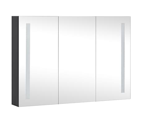 vidaXL Badkamerkast met spiegel en LED 62x14x60 cm wit en eikenkleurig vidaXL Badkamerkast met spiegel en LED 62x14x60 cm wit en eikenkleurig