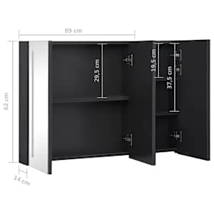 LED koupelnová skříňka se zrcadlem 89 x 14 x 62 cm - obrázek 9