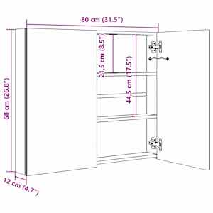 LED koupelnová skříňka se zrcadlem 80 x 12,2 x 68 cm - obrázek 9