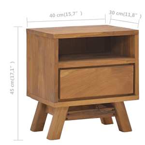 Noční stolek 40 x 30 x 45 cm masivní teakové dřevo - obrázek 9