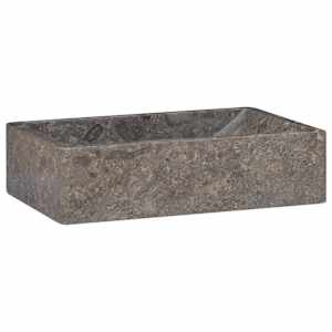 Umyvadlo 45 x 30 x 12 cm mramor šedé s vysokým leskem - obrázek 2