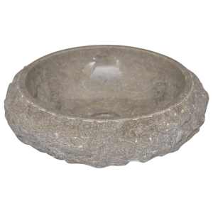 Umyvadlo šedé Ø 40 x12 cm mramor - obrázek 5