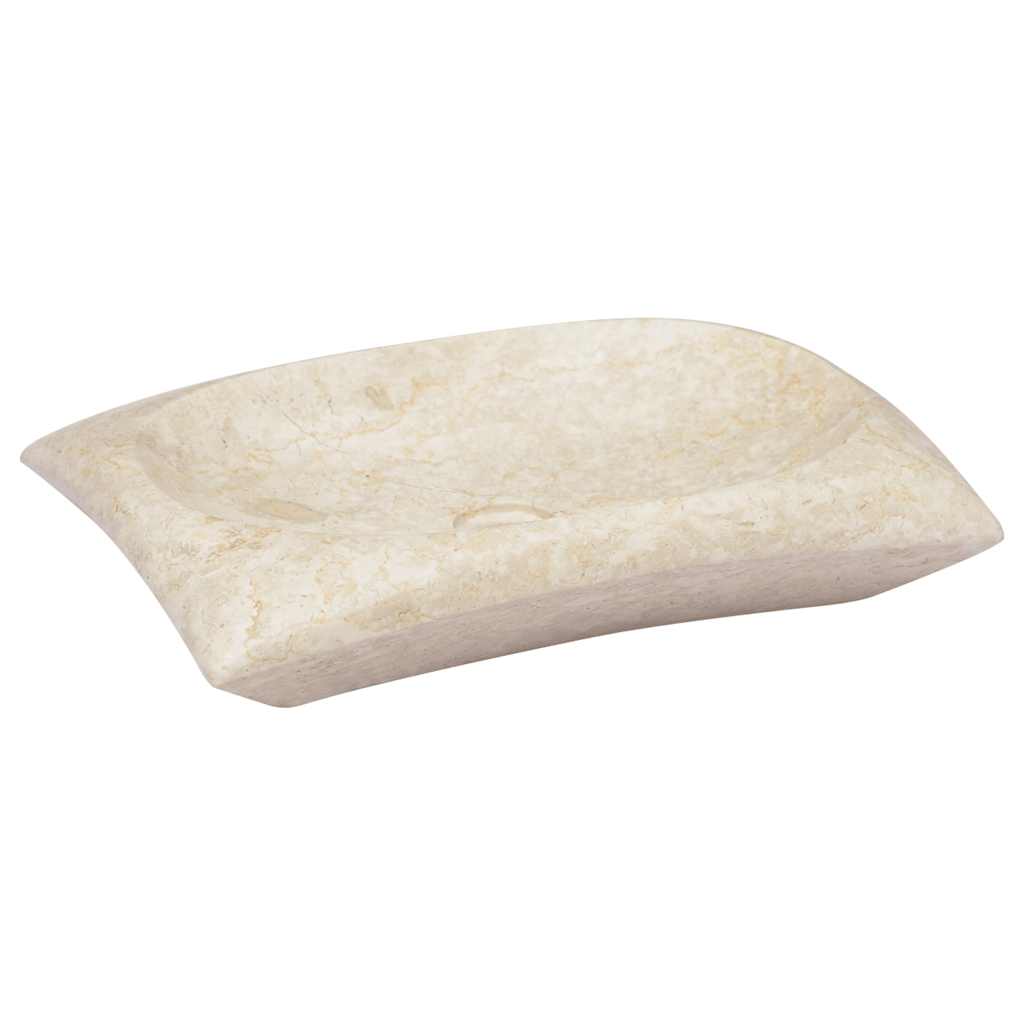 vidaXL Chiuvetă, crem, 50x35x10 cm, marmură