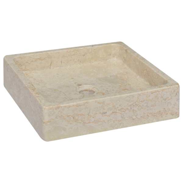 vidaXL valamu, kreemjas, 40 x 40 x 10 cm, marmor
