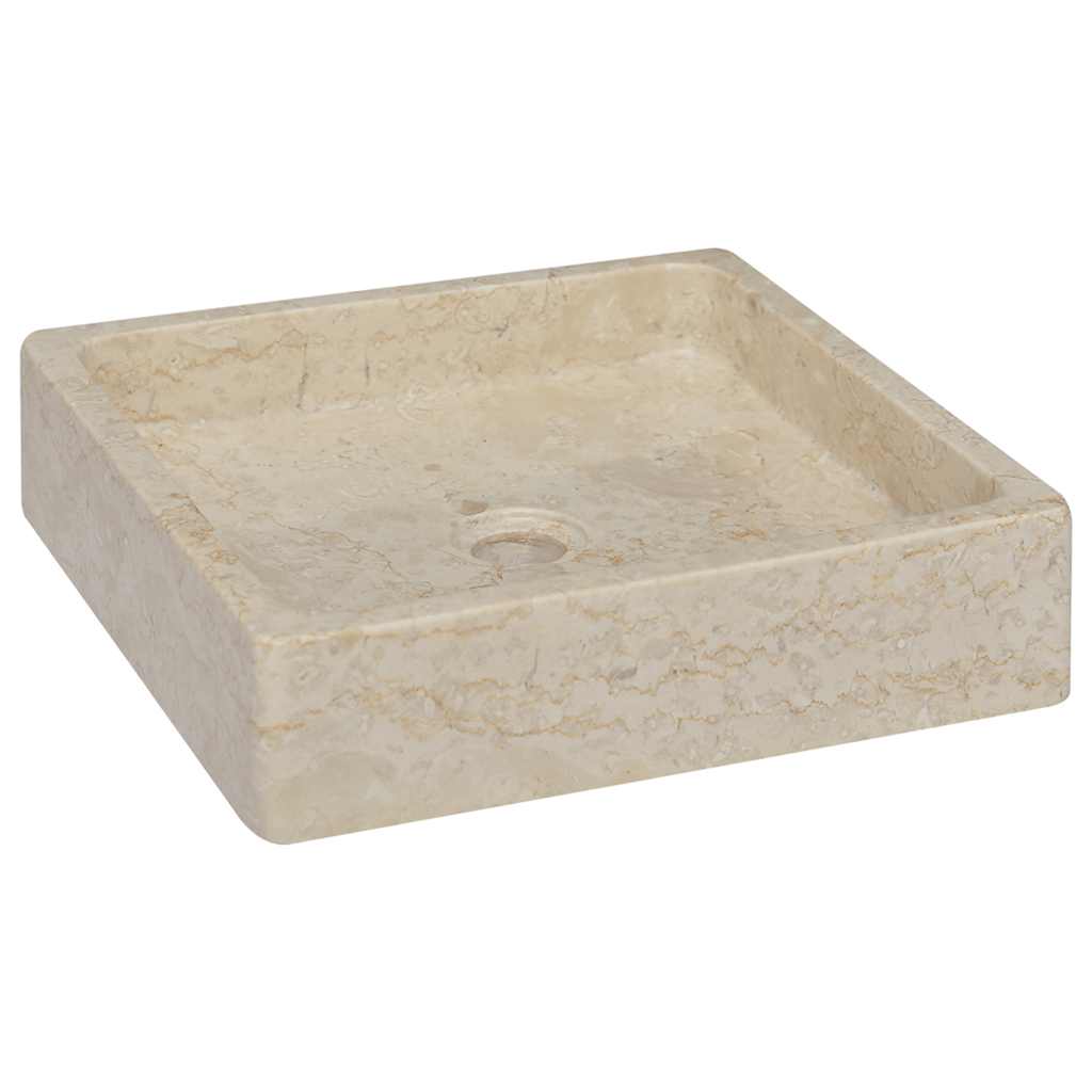 vidaXL Chiuvetă, crem, 40x40x10 cm, marmură
