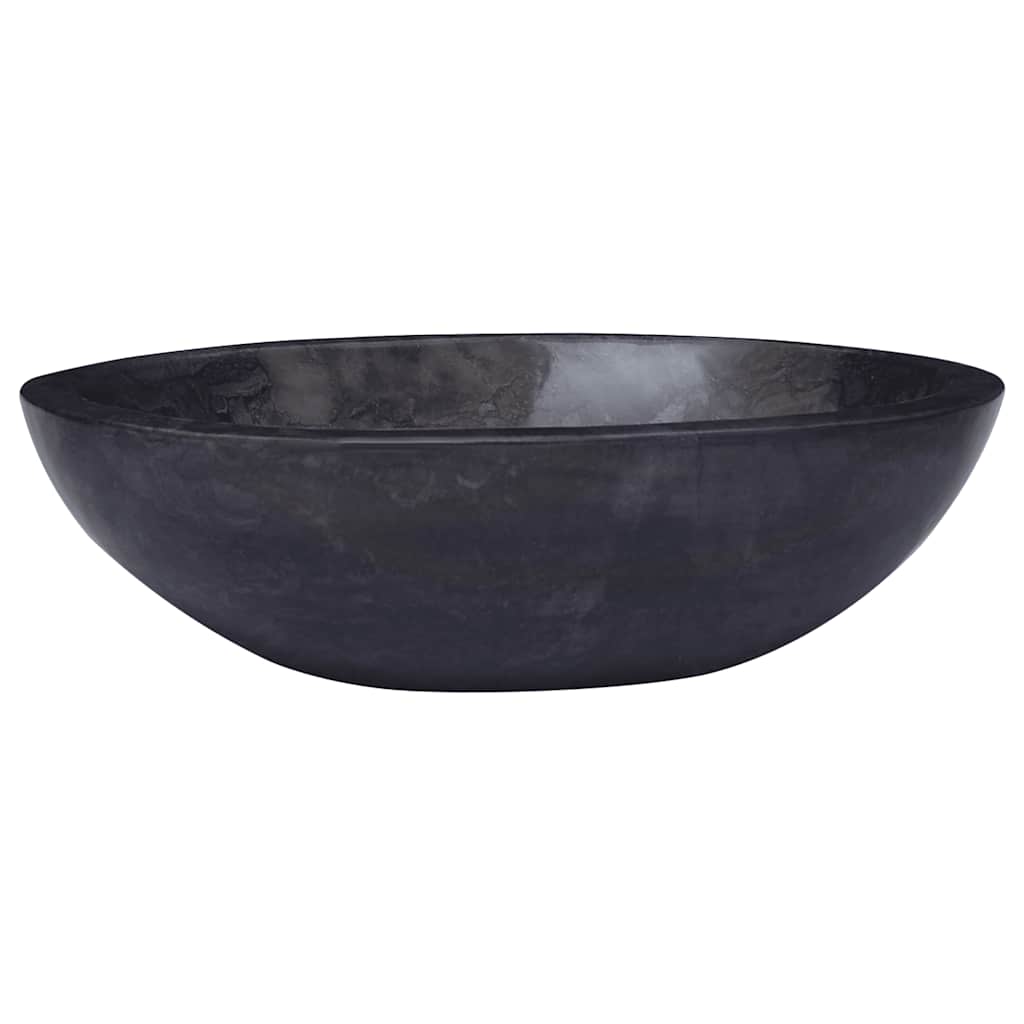 vidaXL Chiuvetă, negru, 53x40x15 cm, marmură