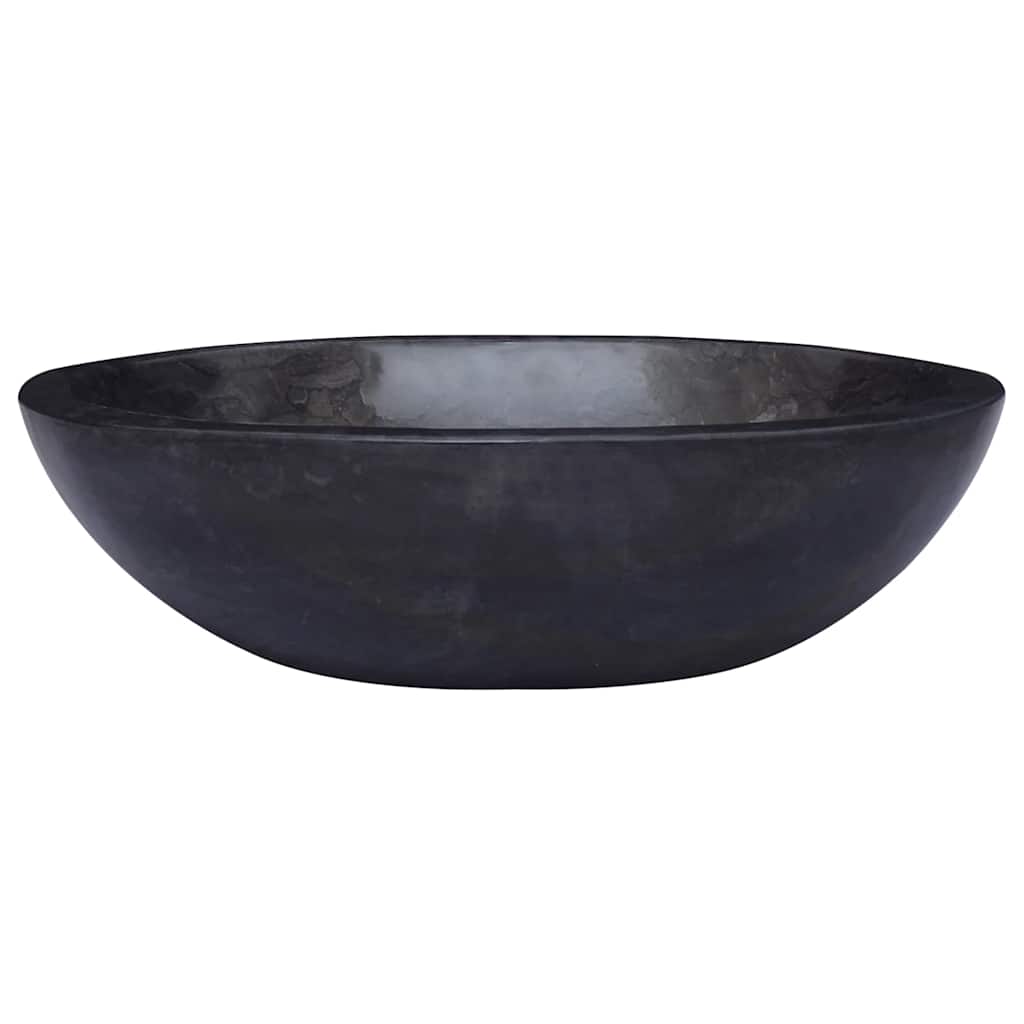 vidaXL Chiuvetă, negru, 53x40x15 cm, marmură