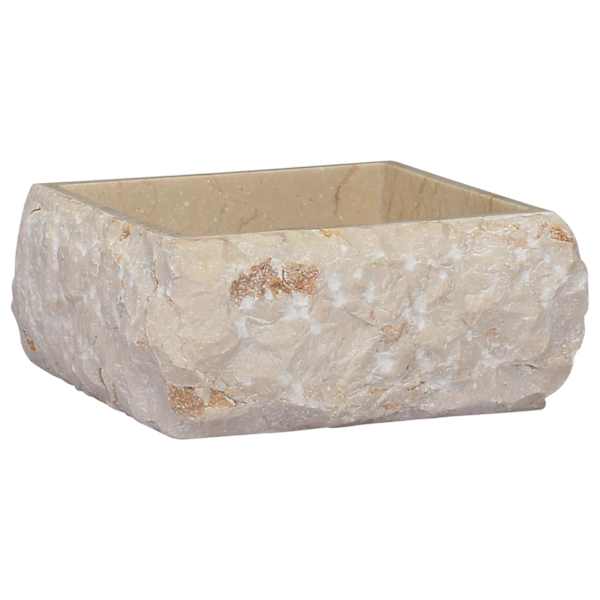 vidaXL valamu, kreemjas, 30x30x13 cm, marmor