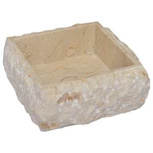 Umyvadlo krémové 30 x 30 x 13 cm mramor - obrázek 5