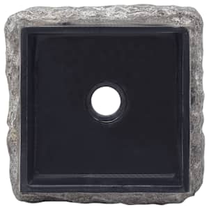 Umyvadlo černé 30 x 30 x 13 cm mramor - obrázek 6