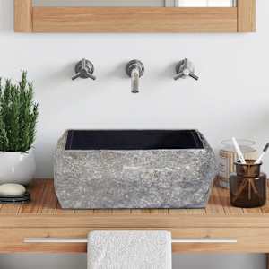 Umivalnik črn 30x30x13 cm marmor