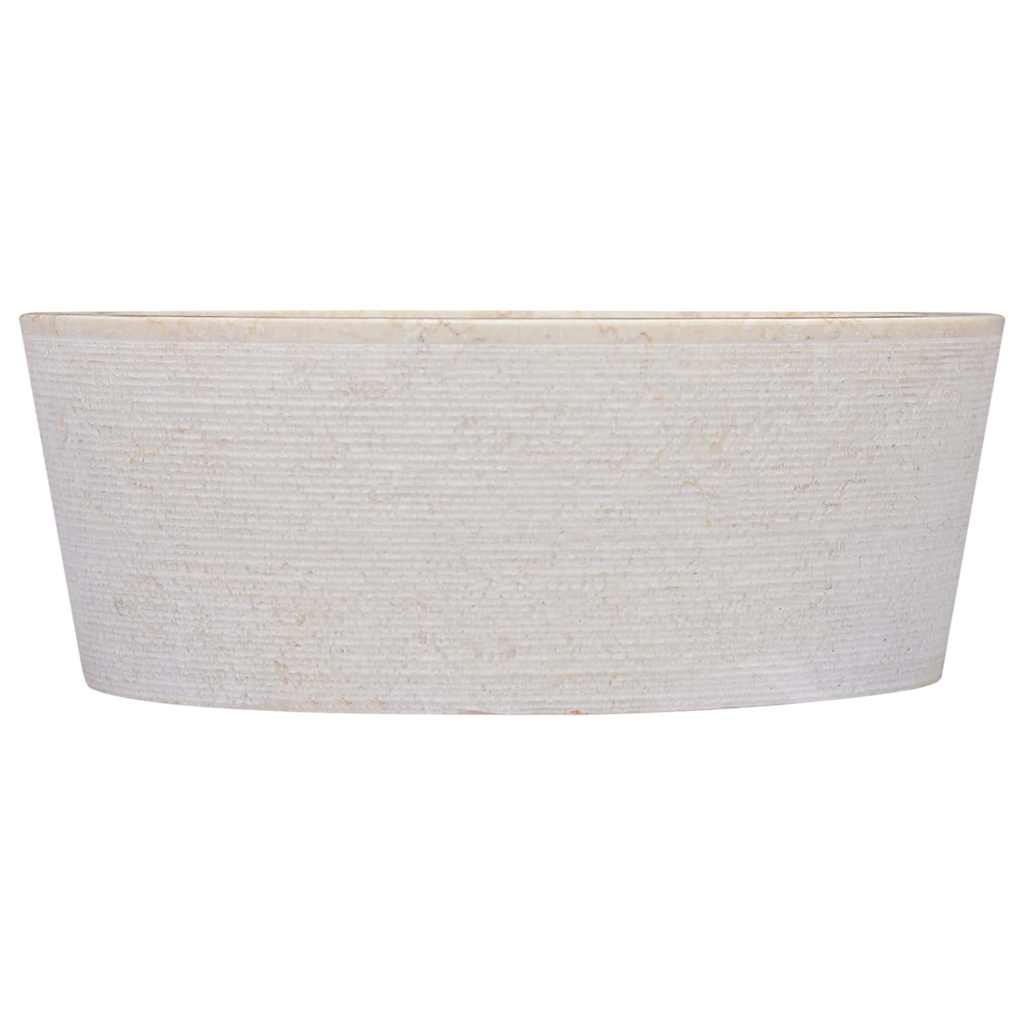Thumbnail - vidaXL Waschbecken Creme Ø40x15 cm Marmor