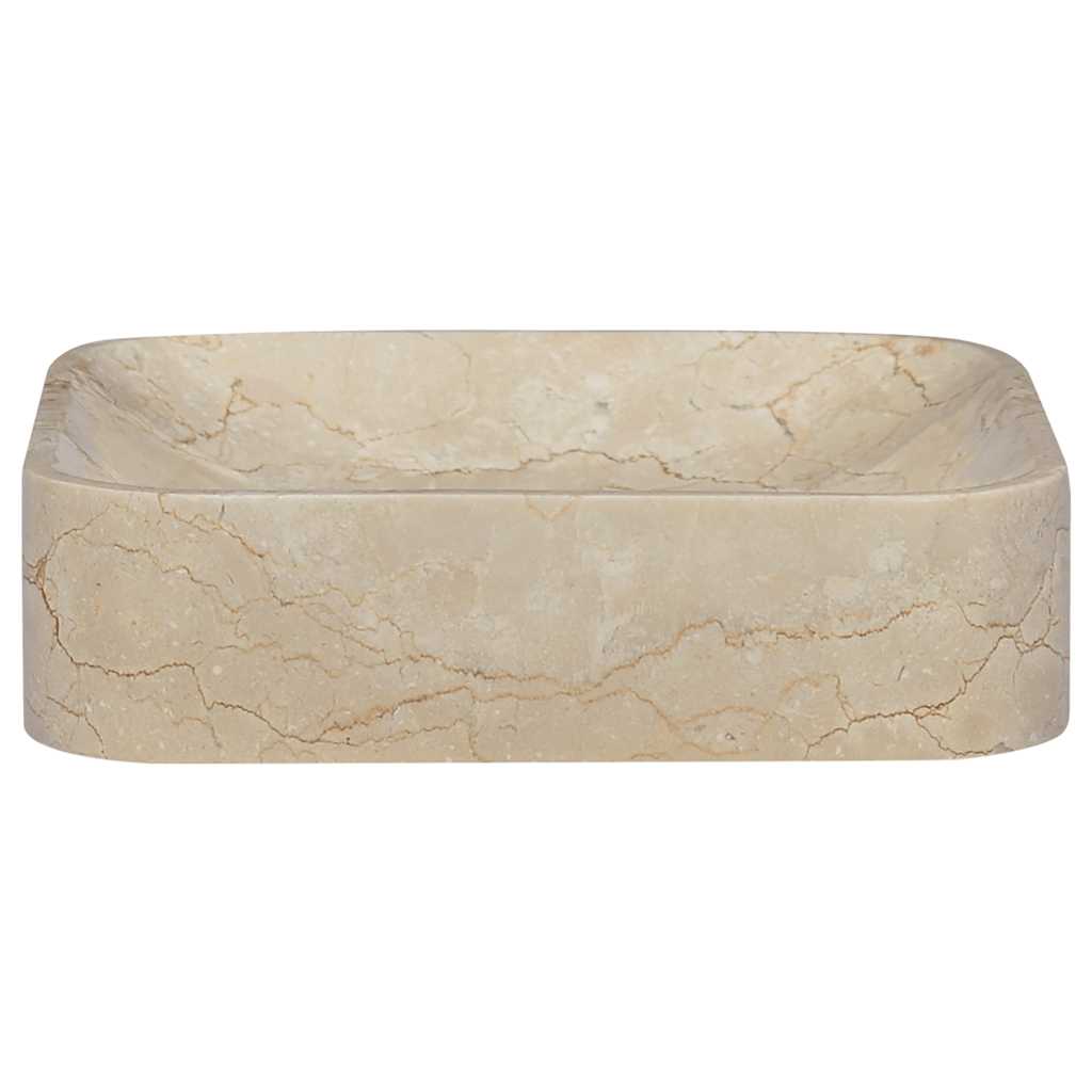 vidaXL Gootsteen 40x40x10 cm marmer crèmekleurig afbeelding