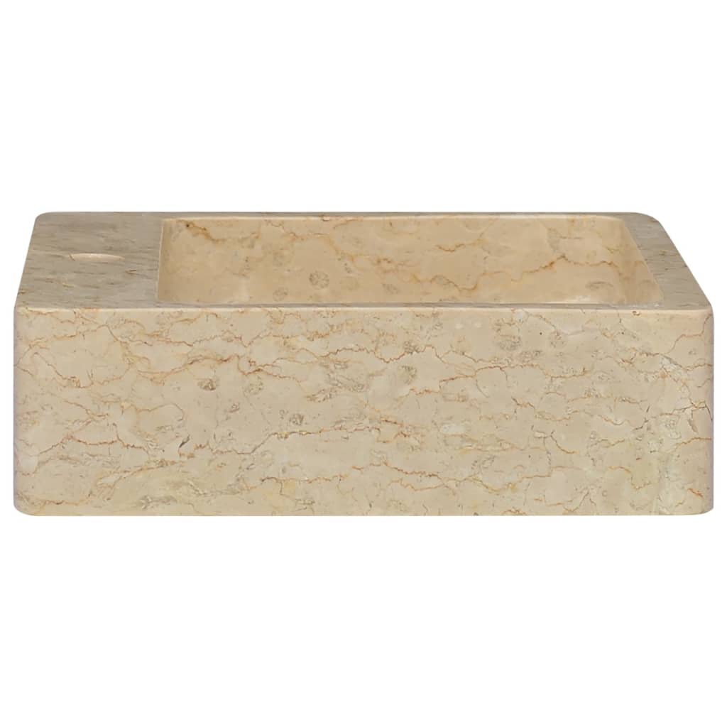 Krémszínű márvány mosdókagyló 40 x 40 x 12 cm 