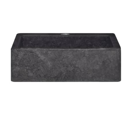 vidaXL Waschbecken Schwarz 40x40x12 cm Marmor