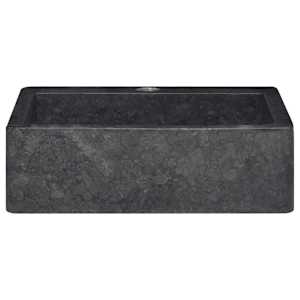 vidaXL Waschbecken Schwarz 40x40x12 cm Marmor