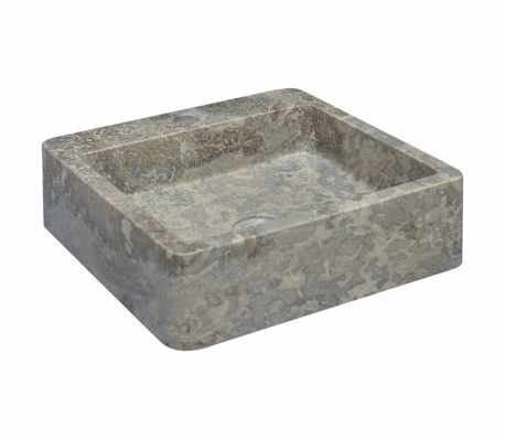 vidaXL Lavabo Gris 40x40x12 cm Marbre
