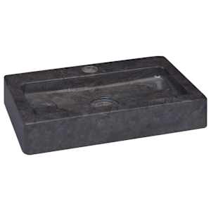 vidaXL seinale kinnitatav valamu, must, 38x24x6,5 cm, marmor