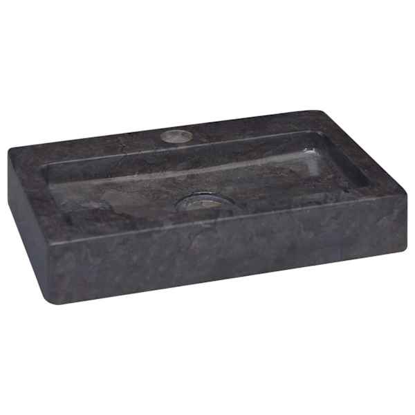 vidaXL seinale kinnitatav valamu, must, 38x24x6,5 cm, marmor
