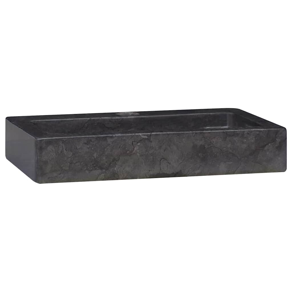 vidaXL Seinäkiinnitettävä Pesuallas musta 38x24x6,5 cm marmori