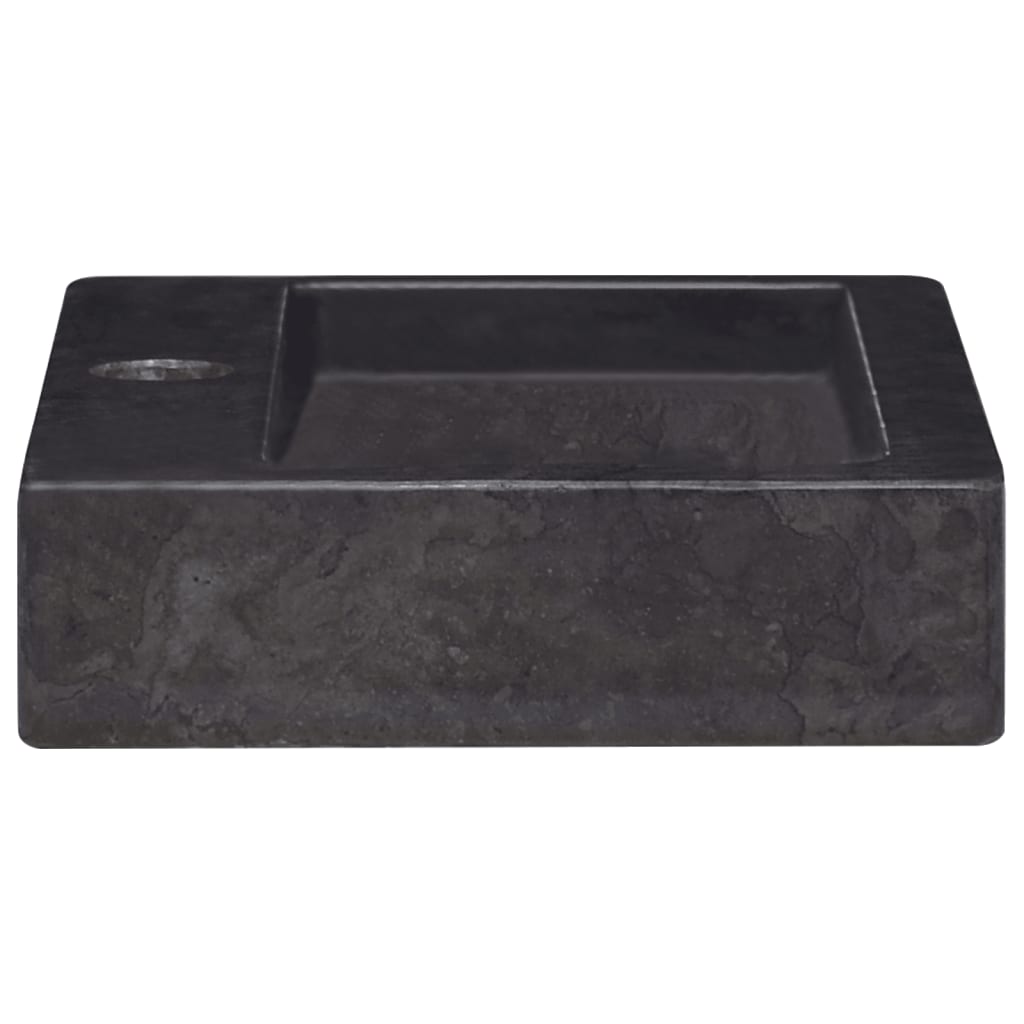  Nástenné umývadlo, čierne 38x24x6,5 cm, mramor