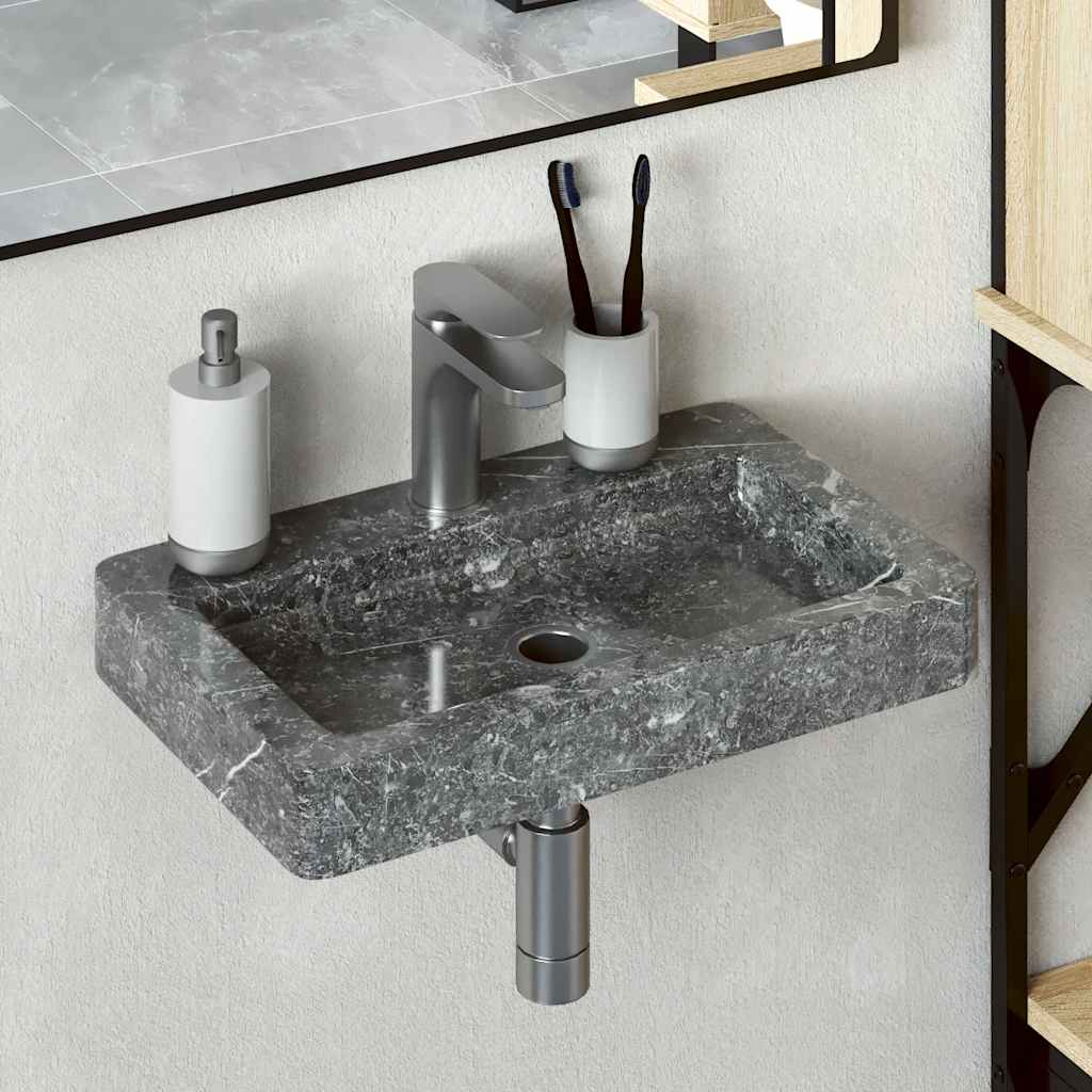 vidaXL Wandwaschbecken Grau 38x24x6,5 cm Marmor