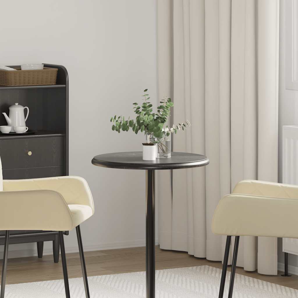 vidaXL Tischplatte Schwarz Ø50x2,5 cm Marmor