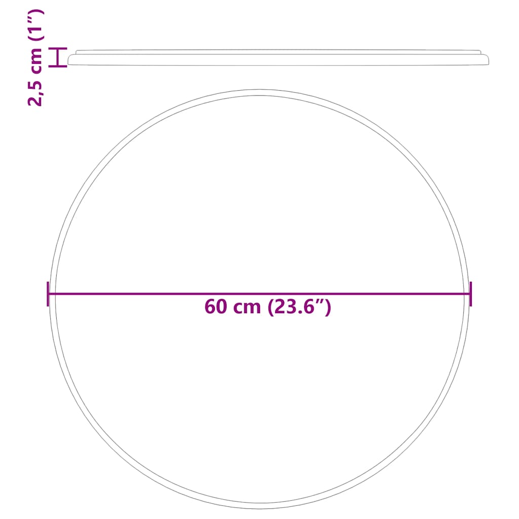 galda virsma, Ø60x2,5 cm, krēmkrāsas marmors