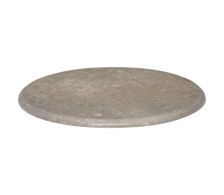 vidaXL Mizna plošča siva Ø 70x2,5 cm marmor