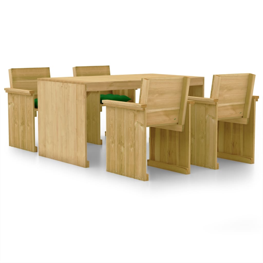 vidaXL Set mobilier de grădină cu perne, 5 piese, lemn de pin tratat vidaXL