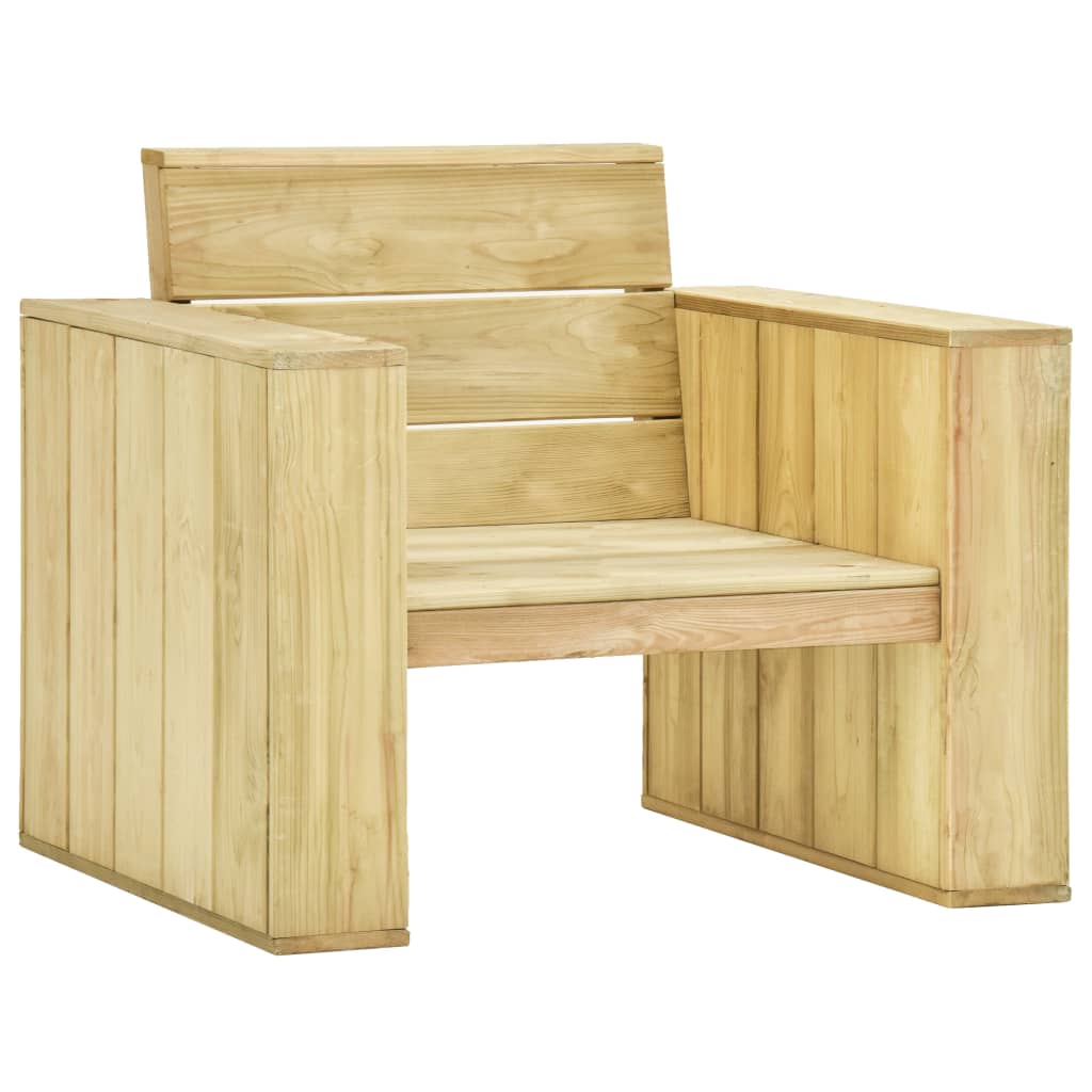 Zahradní židle 2 ks + krémové podušky impregnovaná borovice