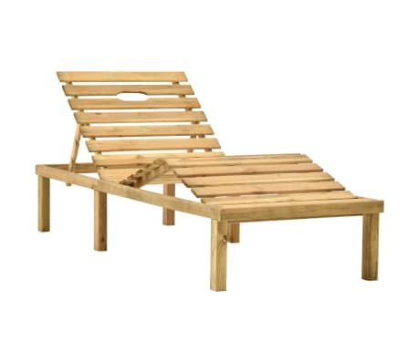 vidaXL Шезлонг с възглавница таупе, импрегниран бор