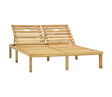 vidaXL Chaise longue double et coussins rouge Bois de pin impr&eacute;gn&eacute;