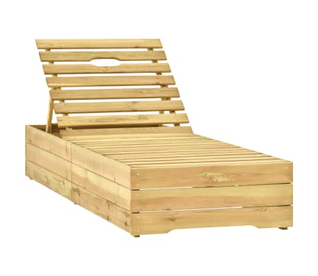 vidaXL Leżak z beżową poduszką, impregnowane drewno sosnowe
