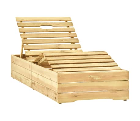 vidaXL Saulės gultas su karali&scaron;ku mėlynu čiužinuku, impregnuota pu&scaron;is