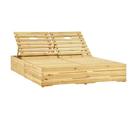 vidaXL Chaise longue double et coussins vert Bois de pin imprégné