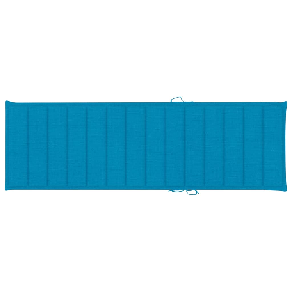 Ligbed tweepersoons met blauwe kussens geïmpregneerd grenenhout